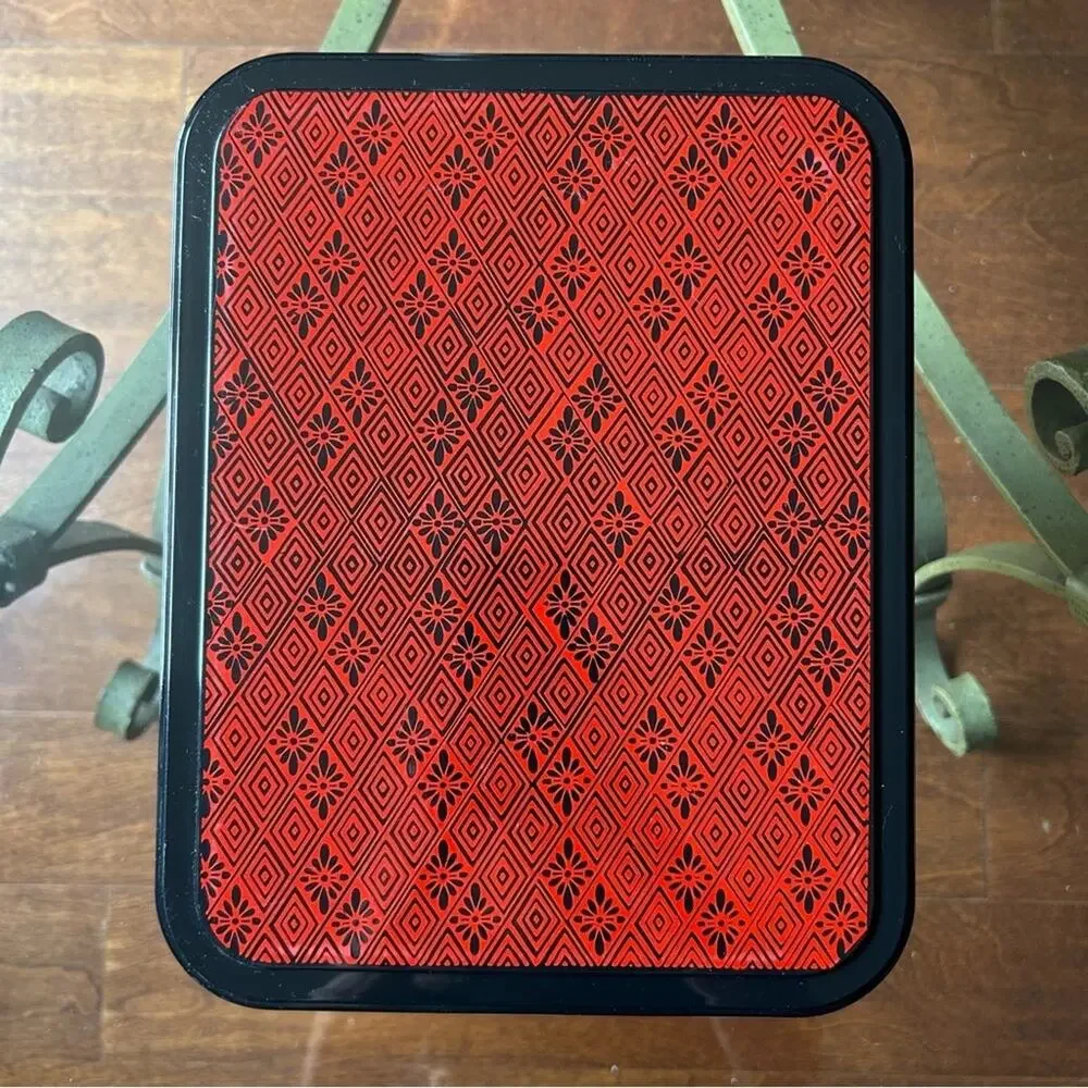 Japanese Bento Box, Black & Red Geometric Pattern, Nice Big Size For Adult Meal